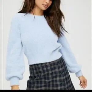 Aritzia Sunday Best Kitten Sweater | Light Blue |